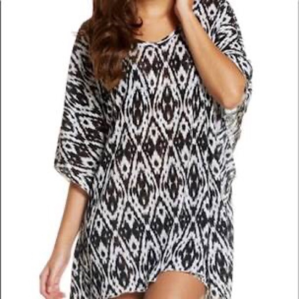 ELAN Beach | Ikat Tribal Aztec Pattern Cover Up Swim Beach Resort Vacay Caftan